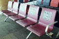 Empty priority seats in international airport