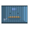 Empty prison room icon, cartoon style