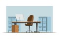 Empty private office flat vector illustration