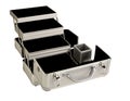 Empty professional aluminum makeup box,