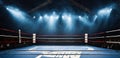 Empty professional boxing ring ready for action