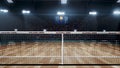 Empty professional volleyball court in lights Royalty Free Stock Photo