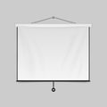 Empty Projection screen. Blank Presentation board. Blank whiteboard for conference isolated on background. Vector illustration. Royalty Free Stock Photo