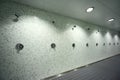 Empty public shower room