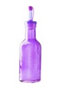 Empty purple glass bottle