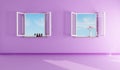 Empty purple living room Royalty Free Stock Photo