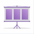 Purple Presentation Screen on a Tripod Stand Royalty Free Stock Photo