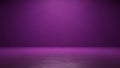 Empty purple studio backdrop with a reflective floor and soft spotlighting Royalty Free Stock Photo