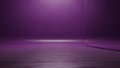 Empty purple studio with reflective floor and curved wall creating depth Royalty Free Stock Photo