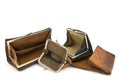 Empty purses. Royalty Free Stock Photo