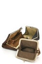 Empty purses. Royalty Free Stock Photo