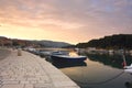 Empty quay of mediterranean town