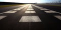 Empty race track with white blocks. Cetered on the road. Royalty Free Stock Photo