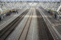 Empty Rail Track At The Train Station Zaandam The Netherlands 23-10-2019