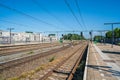 Empty rail tracks near Weesp, the Netherlands