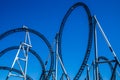 Empty railroad tracks in amusement parks