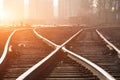 Empty railroad tracks Royalty Free Stock Photo