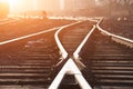 Empty railroad tracks Royalty Free Stock Photo