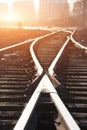 Empty railroad tracks Royalty Free Stock Photo