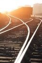 Empty railroad tracks Royalty Free Stock Photo