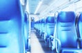 Empty railway carriage. Filter. Royalty Free Stock Photo