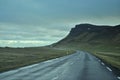 Empty random Icelandic road between Olafsvik and Kirkjufell mountain, Iceland Royalty Free Stock Photo