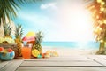 Empty ready for your product display montage. summer vacation background concept Royalty Free Stock Photo
