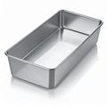 Empty Rectangular Aluminum Baking Pan on White Background with Reflection Royalty Free Stock Photo