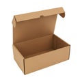 Empty rectangular cardboard shipping box against white background Royalty Free Stock Photo