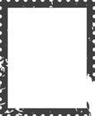 Empty rectangular frame with distressed borders featuring sprocket holes, creating a vintage or cinematic effect, ideal