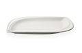 Empty rectangular plate, Exotic white plate  isolated on white background with clipping path, Side view Royalty Free Stock Photo