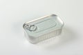 Empty rectangular tin can on a white background Royalty Free Stock Photo