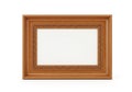 Empty rectangular wooden picture frame with white matting isolated on white Royalty Free Stock Photo