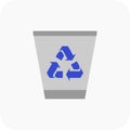 Empty recycle bin icon. Trash can. Deleted files. Dustbin.
