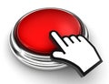 Empty red button and pointer hand Royalty Free Stock Photo