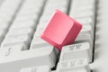 Empty red button on white computer keyboard Royalty Free Stock Photo