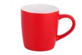 An empty red ceramic mug Royalty Free Stock Photo