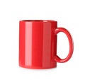 Empty red ceramic mug isolated on white Royalty Free Stock Photo