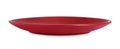 Empty red ceramic plate isolated on white Royalty Free Stock Photo