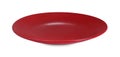 Empty red ceramic plate isolated on white Royalty Free Stock Photo