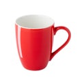 Empty red coffee cup isolated on white background, front view with clipping path Royalty Free Stock Photo