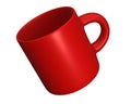 Empty red coffee mug fly 3d icon Royalty Free Stock Photo
