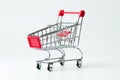 Empty red color shopping cart Royalty Free Stock Photo