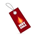 Empty Red Hot Sale Label, Tag With String Royalty Free Stock Photo