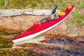 Empty Red Kayak Royalty Free Stock Photo