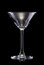 Empty red martini glass isolated on a black background Royalty Free Stock Photo