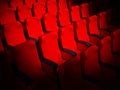 Empty red movie theater seats. 3D illustration Royalty Free Stock Photo