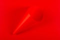 Empty red paper cone Royalty Free Stock Photo