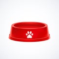 Empty red pet dog food bowl dish Royalty Free Stock Photo