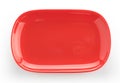 empty red plate isolated on a white Royalty Free Stock Photo
